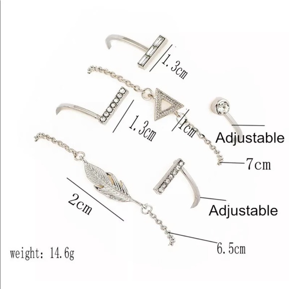 NEW Stackable Silver Rhinestone Bracelets - Picture 3 of 5